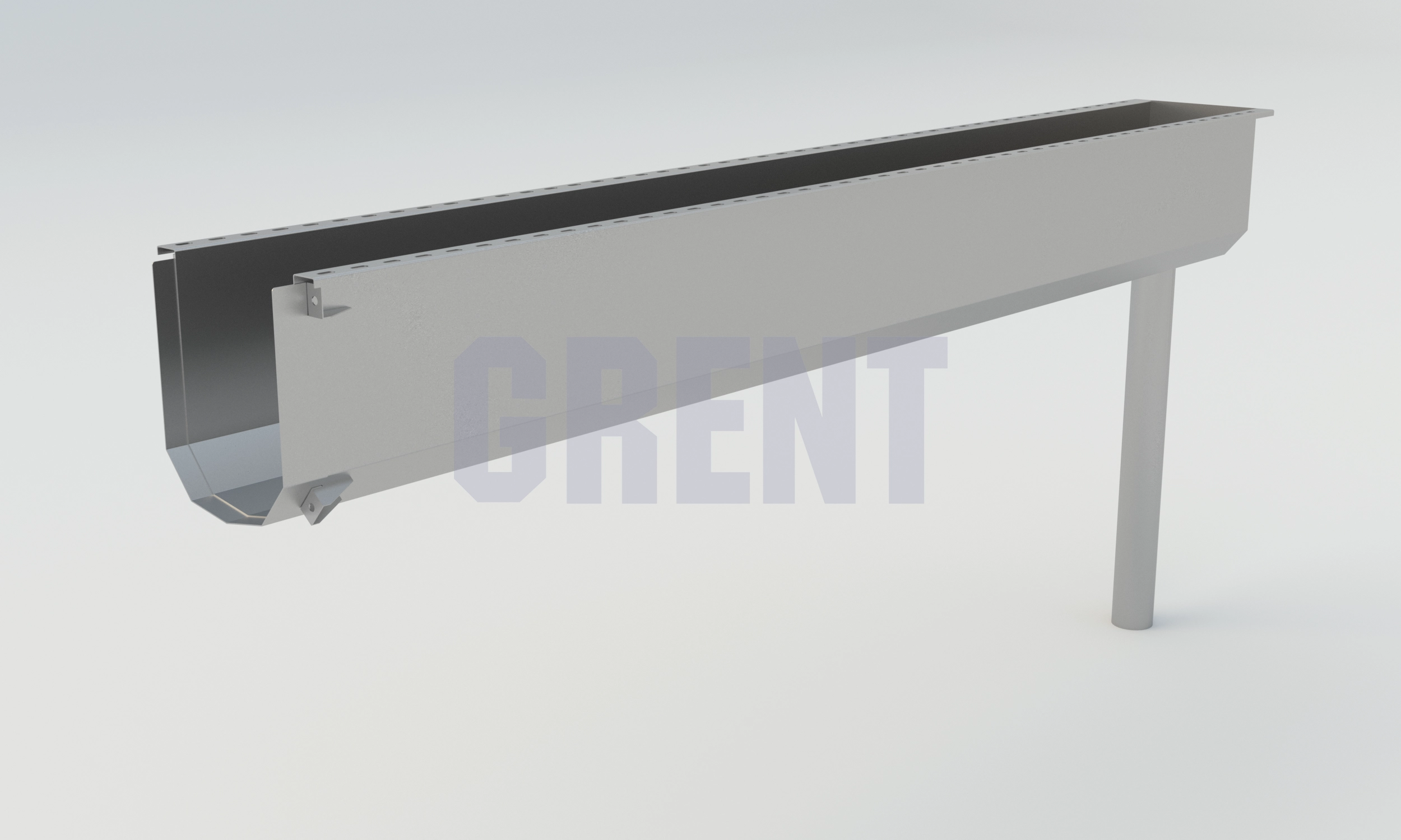 Лоток водоотводный мостовой GRENT MosT подвесной 150 выпускной торцевой