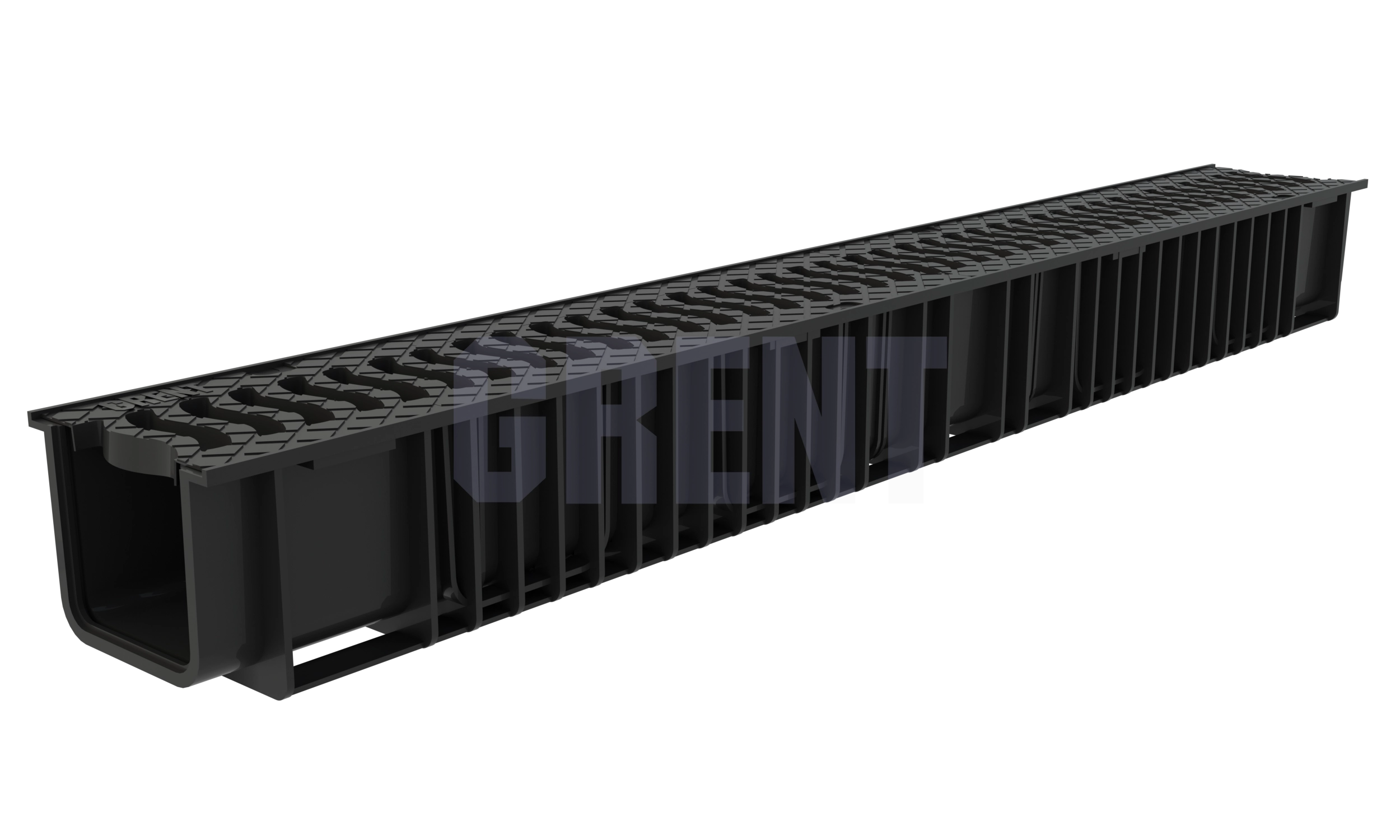 Лоток пластиковый GRENT PlasT EcoP DN100 H100 с решеткой пластиковой