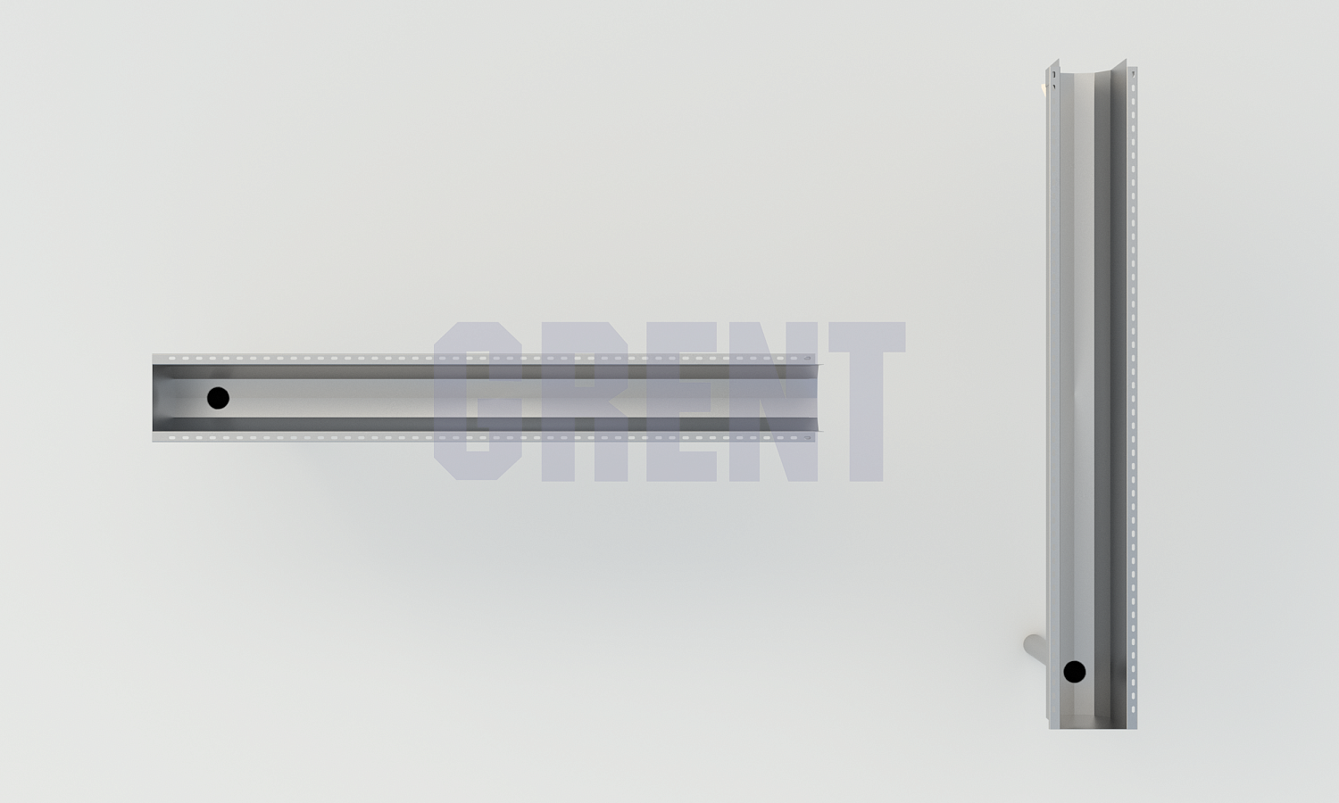 Лоток водоотводный мостовой GRENT MosT подвесной 200 выпускной торцевой