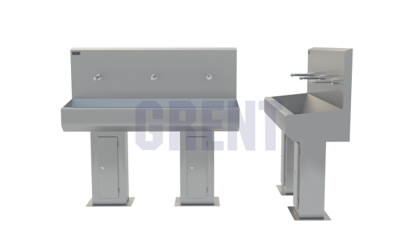 Умывальник 3-секционный на стойке GRENT-S-03