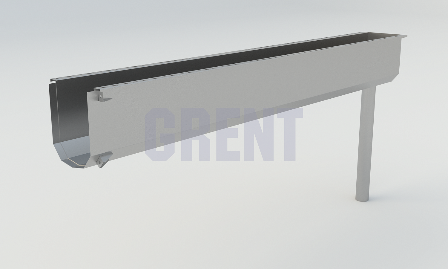 Лоток водоотводный мостовой GRENT MosT подвесной 200 выпускной торцевой